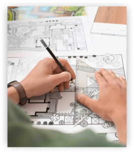 landscape designer mapping out new enhancement